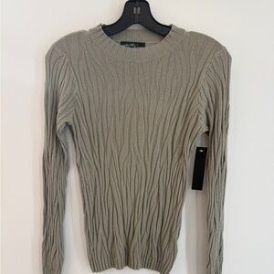 Simple Olive Patterned Sweater - NWT